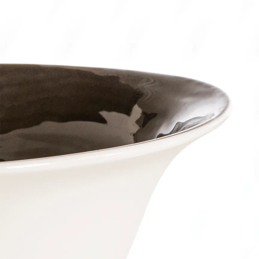 Schale Porzellan grau/weiss detail