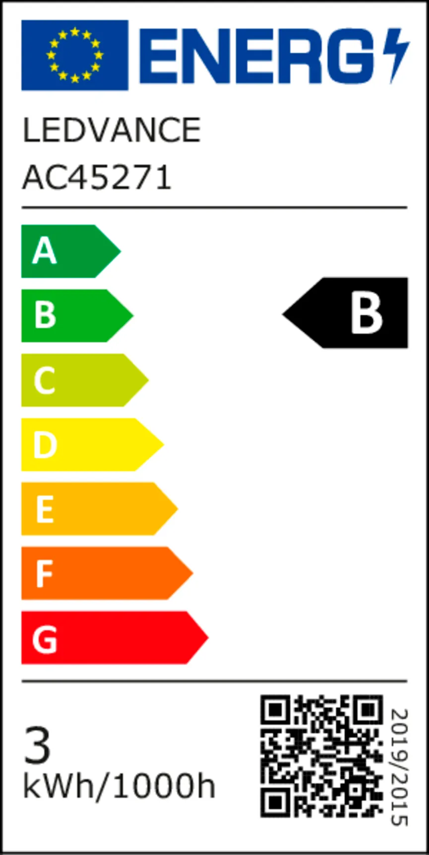 E14/2,5W LED Birne energielabel