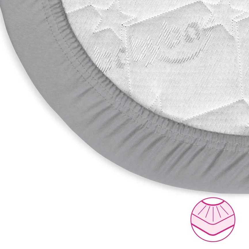 Jersey-Spannbetttuch grau detail