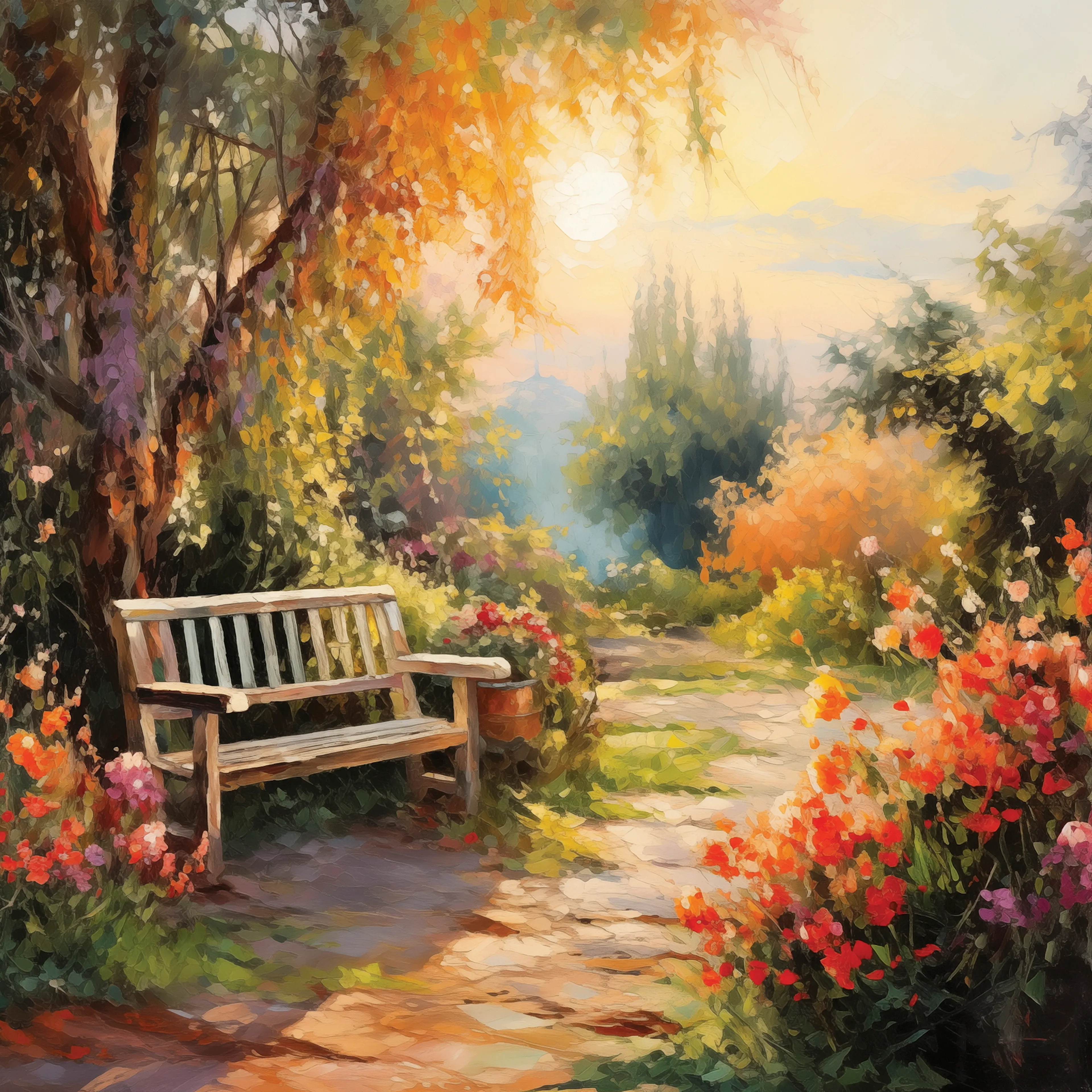 Wandbild 55 x 55 cm Beautiful Garden II 
