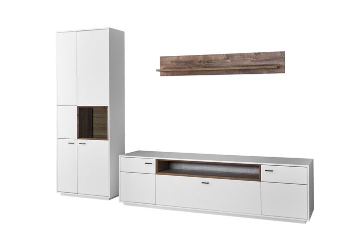 IDEAL Wohnen Wohnwand Weiß Coruna