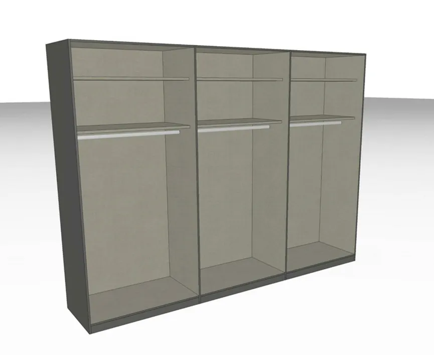 Schwebetürenschrank 3-trg. detail
