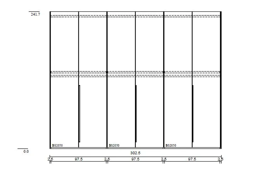 Drehtürenschrank 6-trg. detail