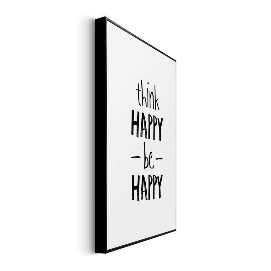 Bild gerahmt "Think Happy" detail