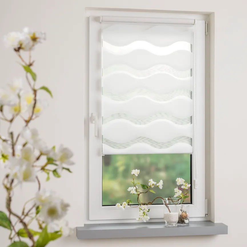 Duo-Rollo Wave weiß milieu