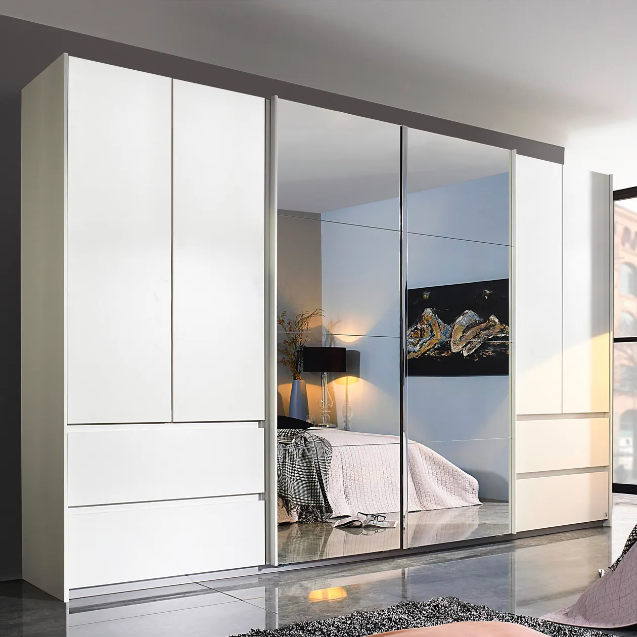 Schwebetürenschrank von rauch orange