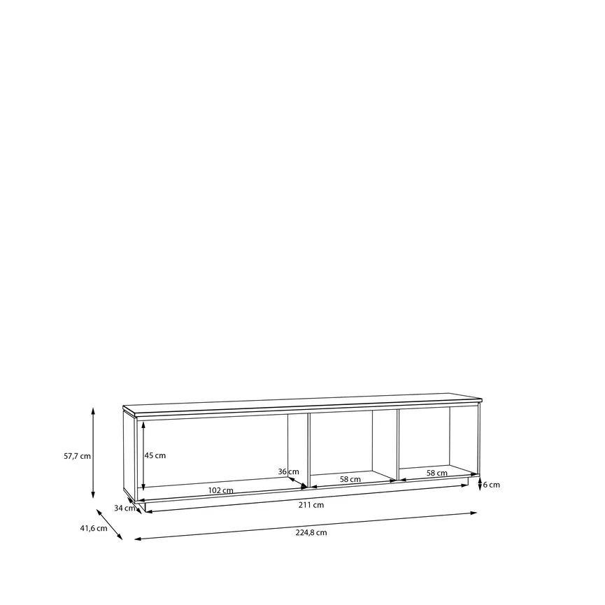 TV-Lowboard 3T/1K detail