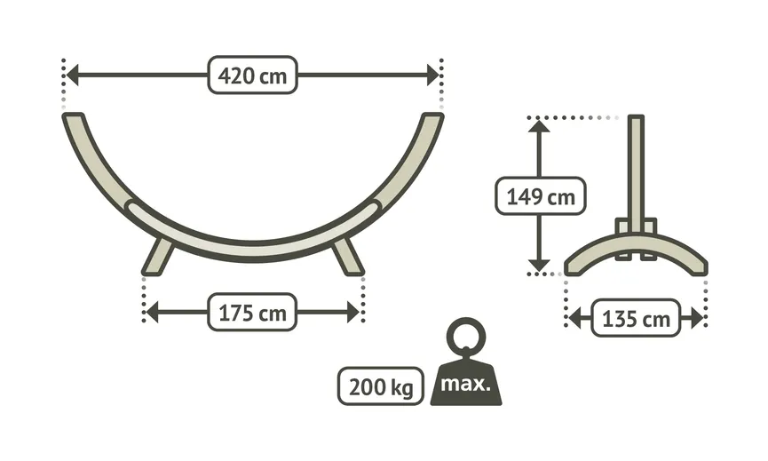 Hängemattenständer Kingsize detail
