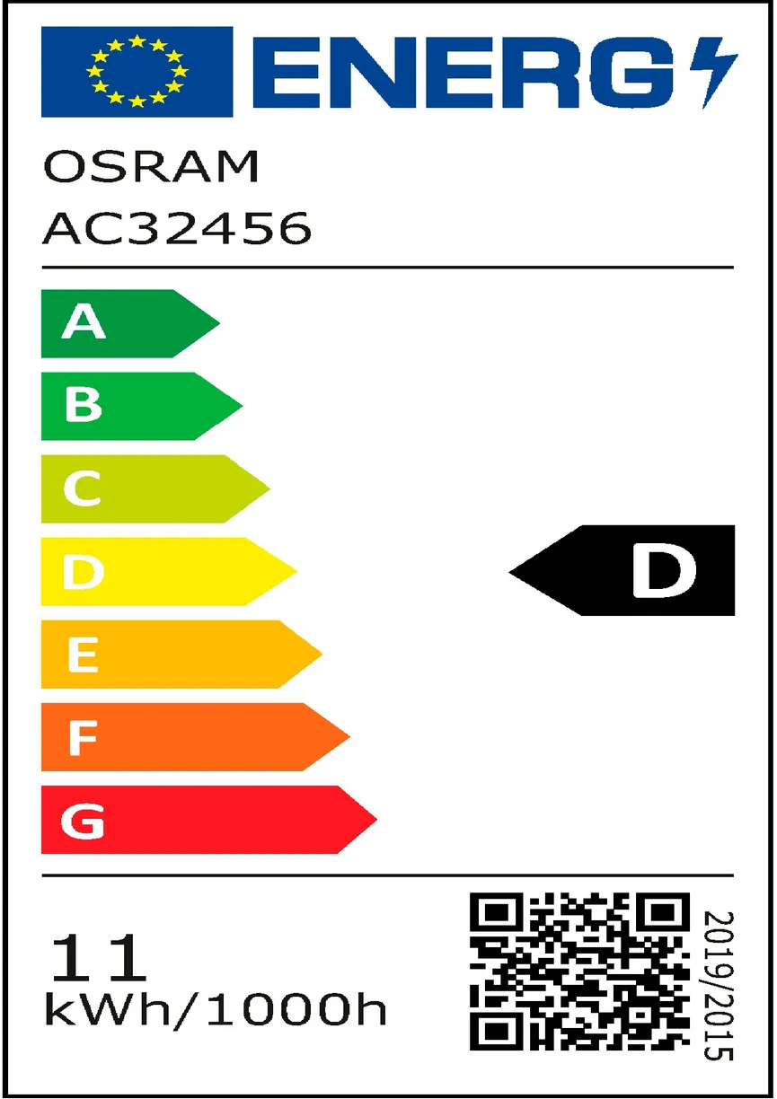 E27/11 Watt LED Birne energielabel