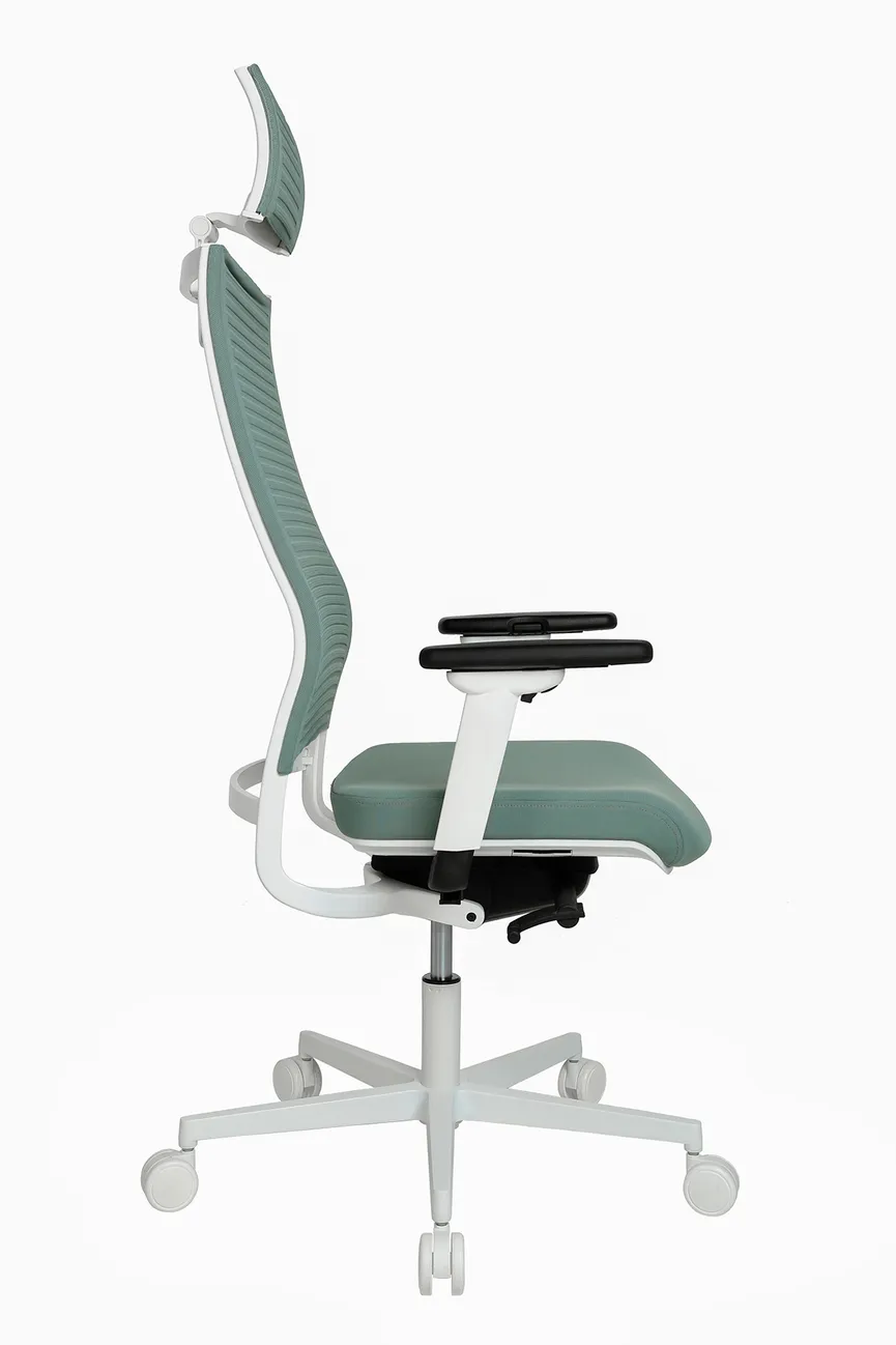 Drehstuhl graugrün detail