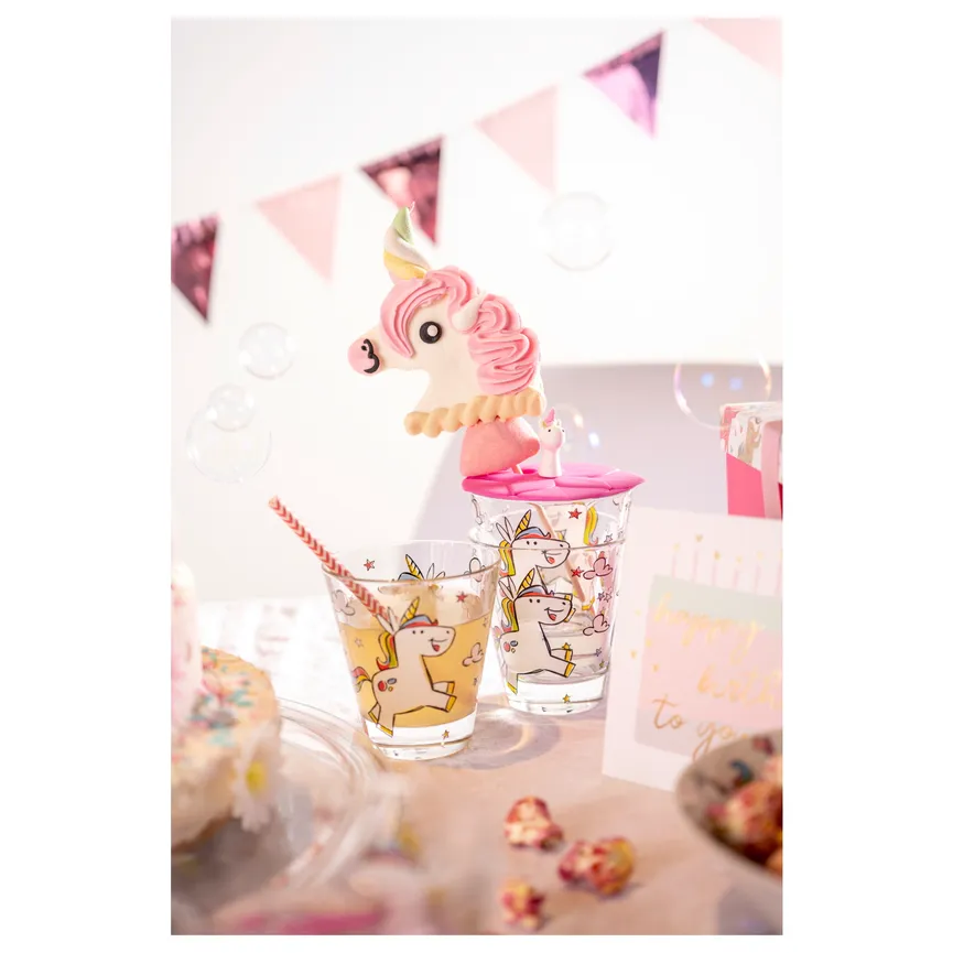 Deckel "Bambini" Einhorn rosa milieu