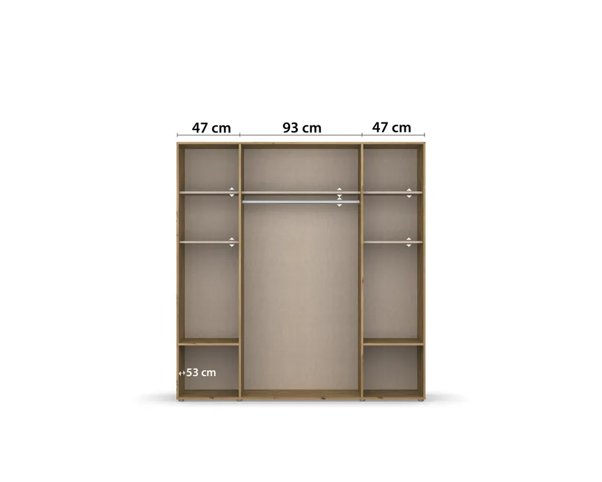 Drehtürenschrank 4-trg. detail