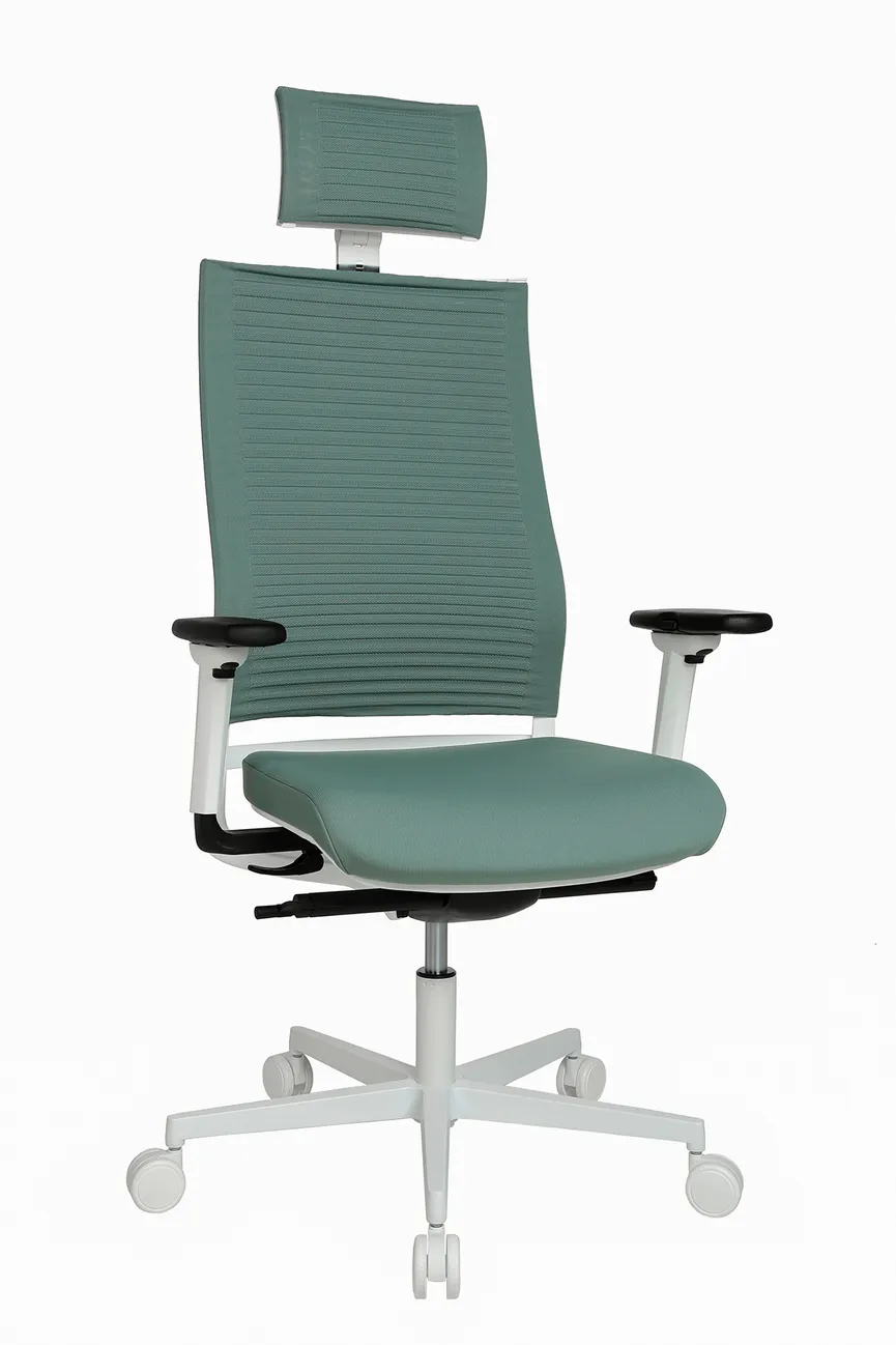 Drehstuhl graugrün detail