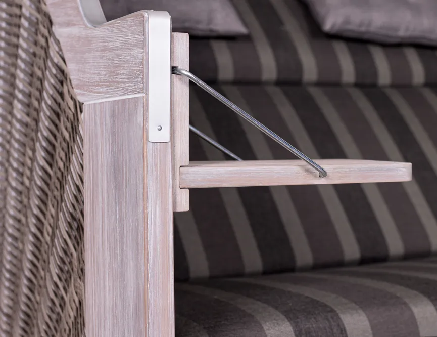 ** Strandkorb Weiß Kubu detail