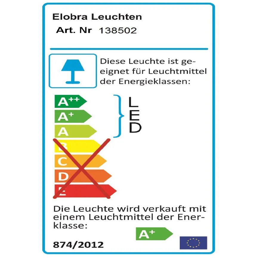 Wandleuchte "Colombia" energielabel
