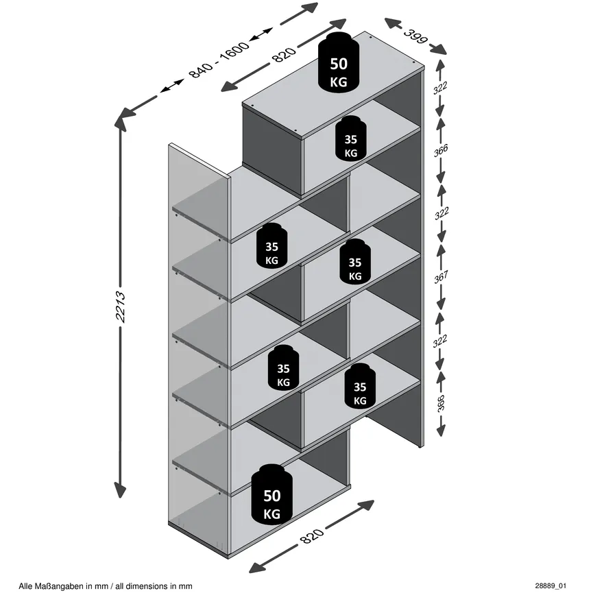 Eckverbindungsregal detail