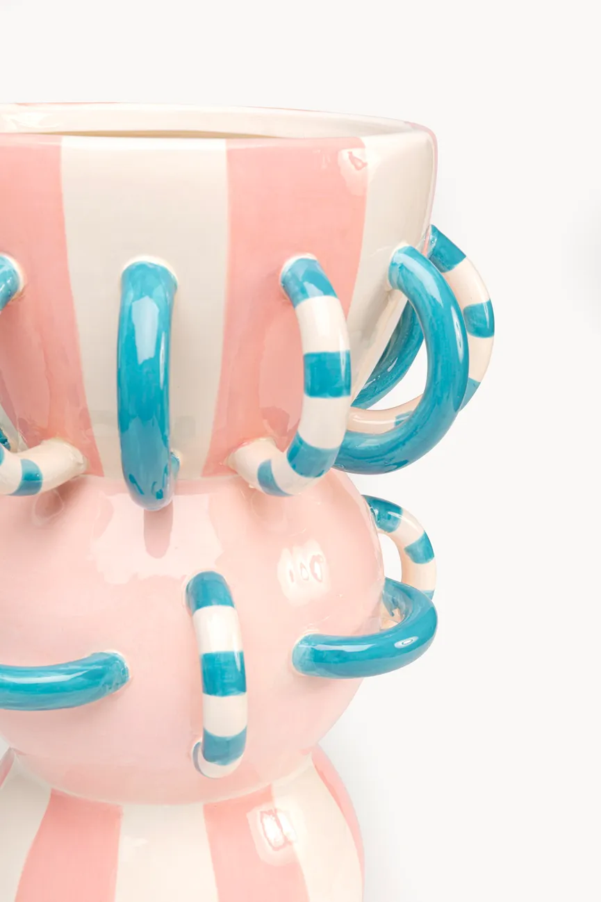 Vase "Harlequin Handle" rosa detail