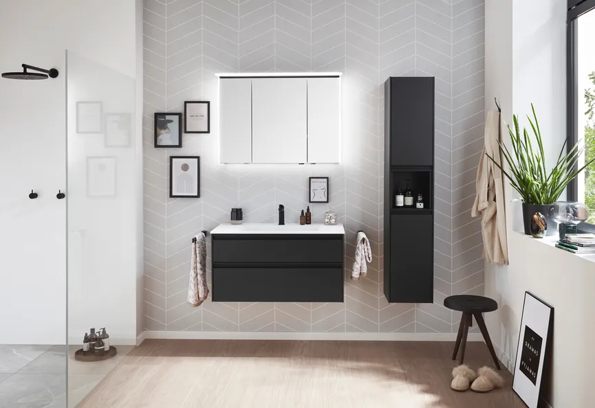 *Spiegelschrank inl. LED-Bel. milieu