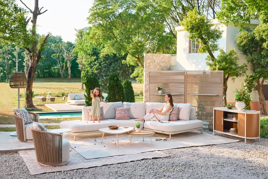 Loungesofa-Set Creme milieu