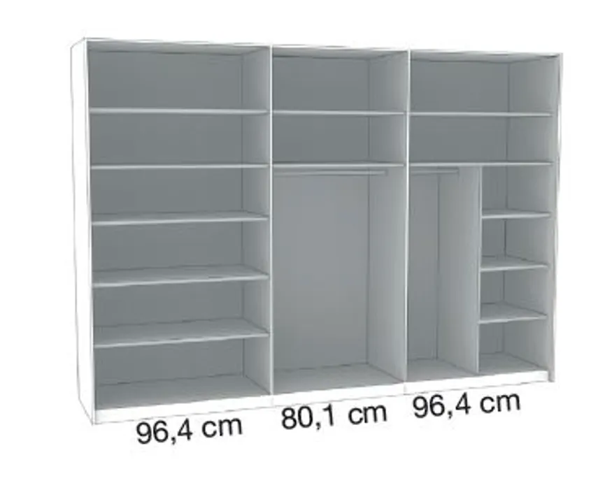 Schwebetürenschrank 3-trg. detail