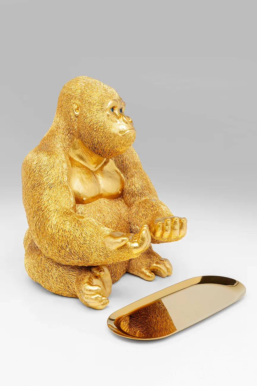 Figur "Gorilla Butler" gold detail