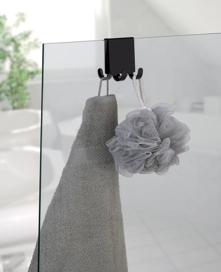 Doppel-Duschhaken schwarz milieu