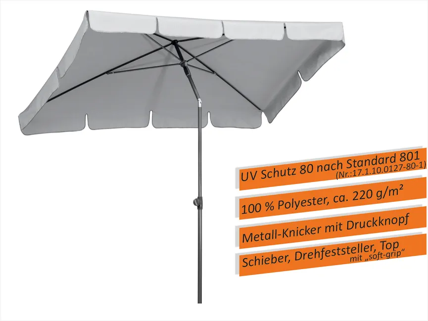 Rechteckschirm 225x120 detail