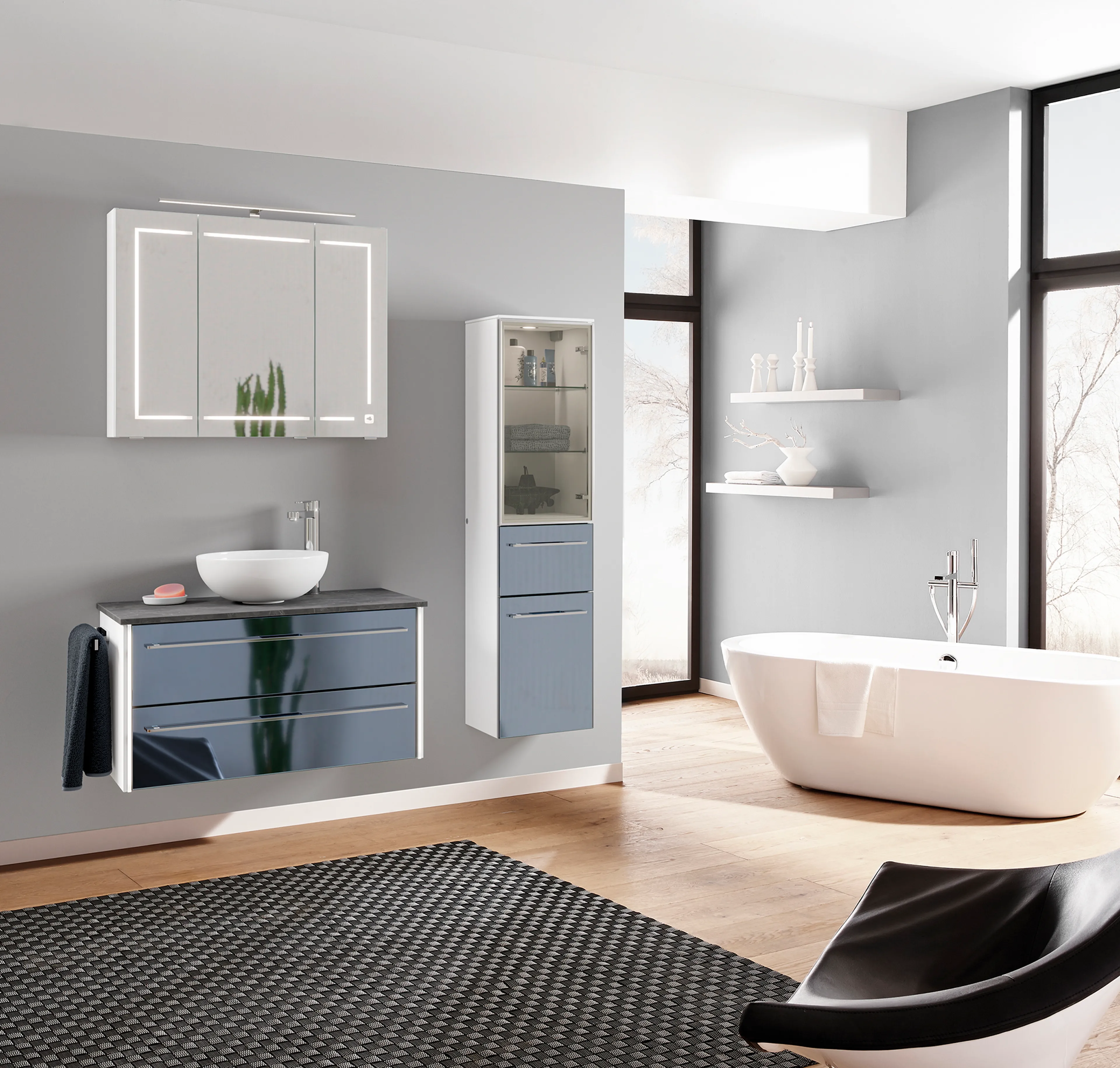 Vitrinen-Midischrank Leonardo living 116