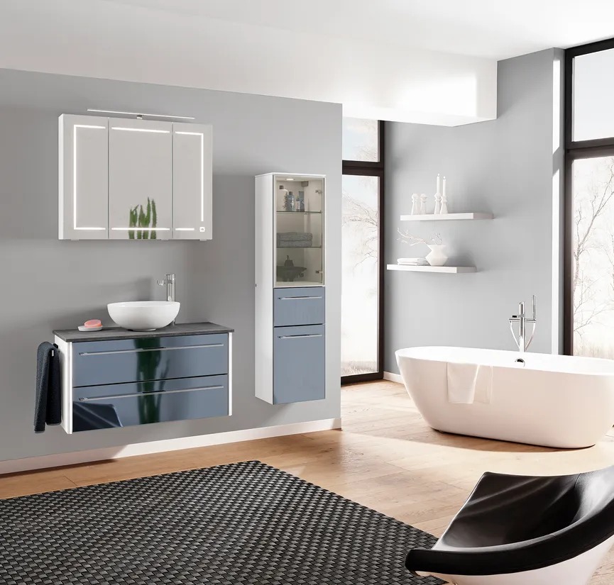 *Vitrinen-Midischrank - rechts milieu