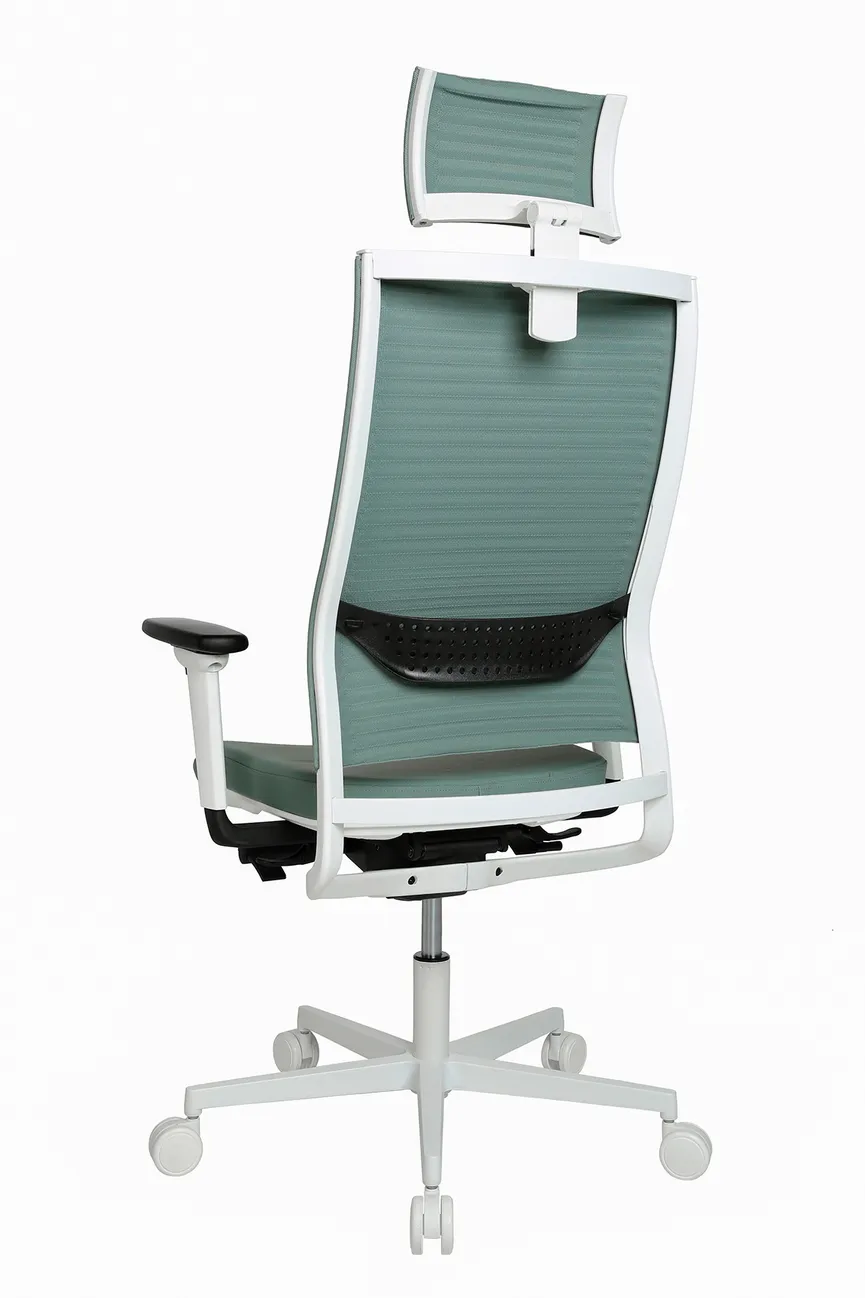 Drehstuhl graugrün detail