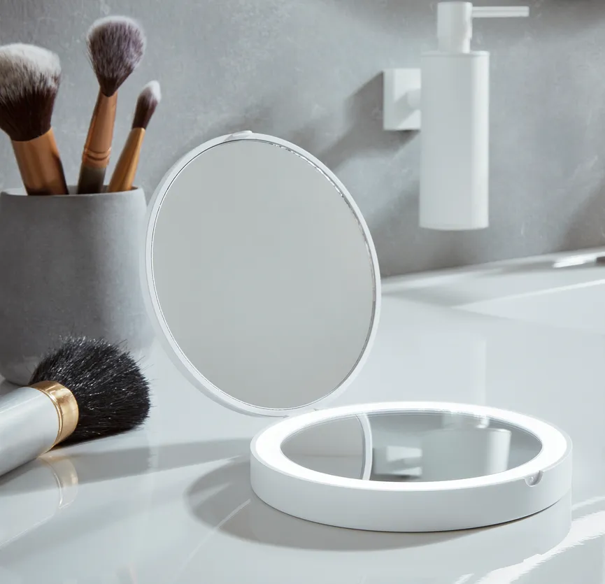 Reise-/Kosmetikspiegel weiß hauptaufnahme