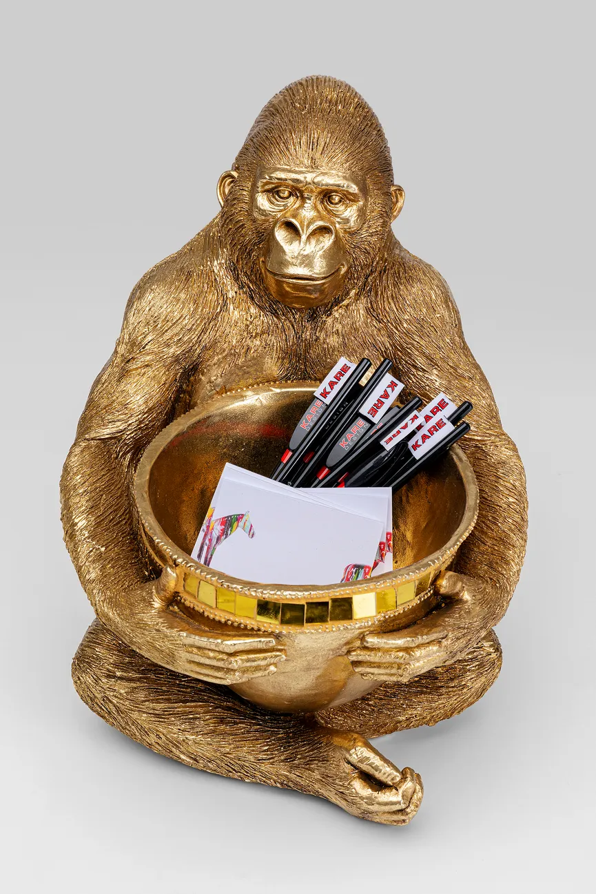 Figur "Gorilla Holding Bowl" detail
