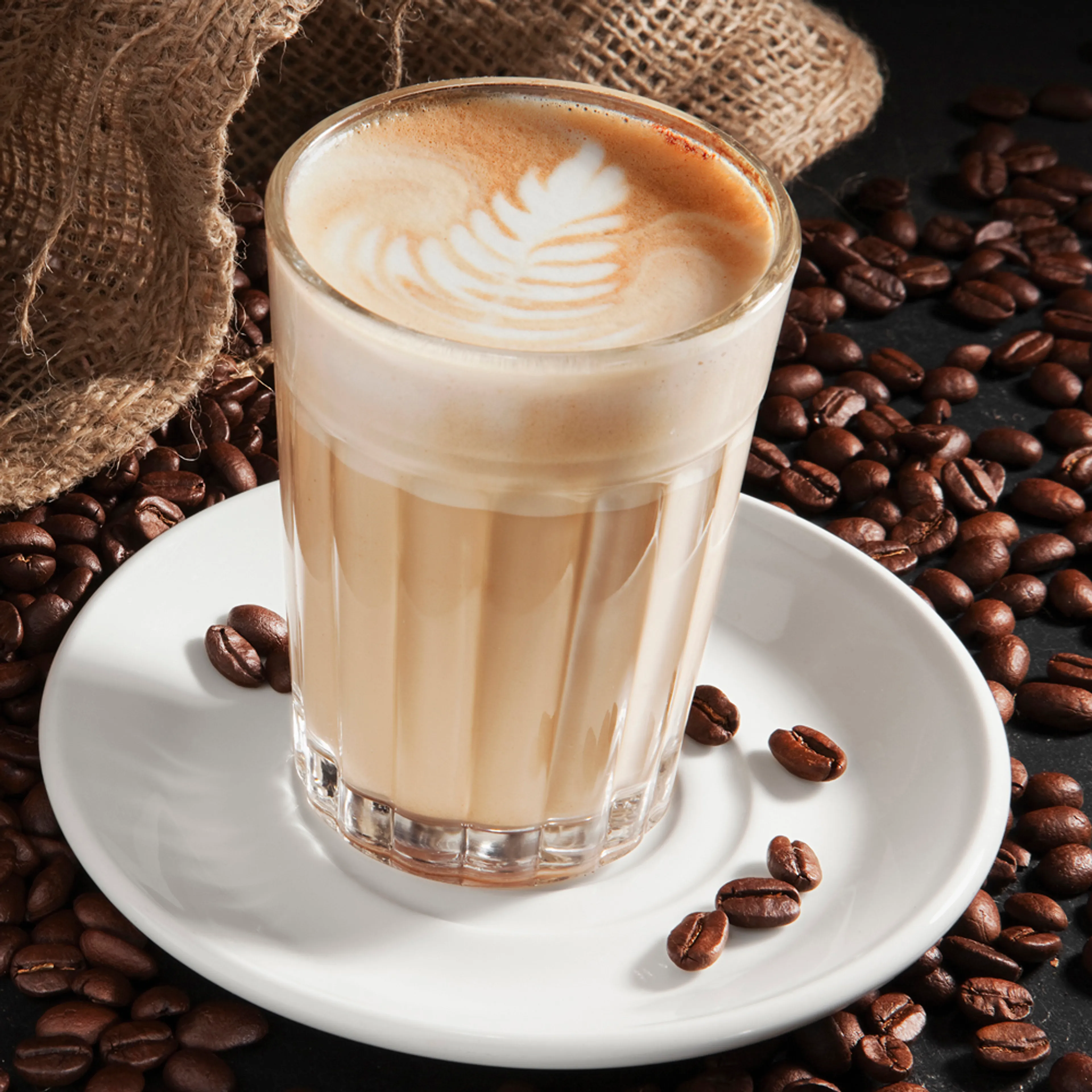Glasbild 30 x 30 cm Milk coffee I
