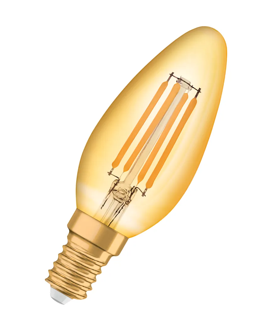 E14/4 Watt Kerze Gold detail