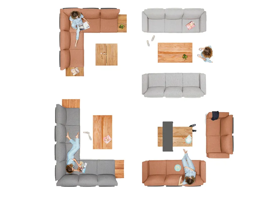 ***Lounge klein Grey/Terra detail