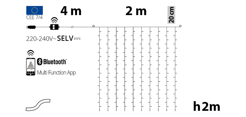 Lichtervorhang "Appy 200" detail