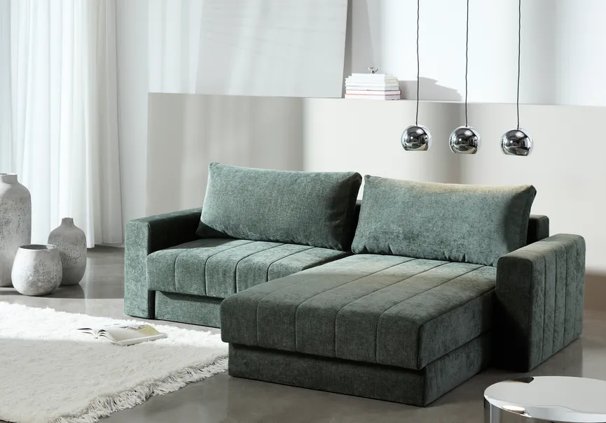 Schlafsofa Lounger + Armlehnen milieu