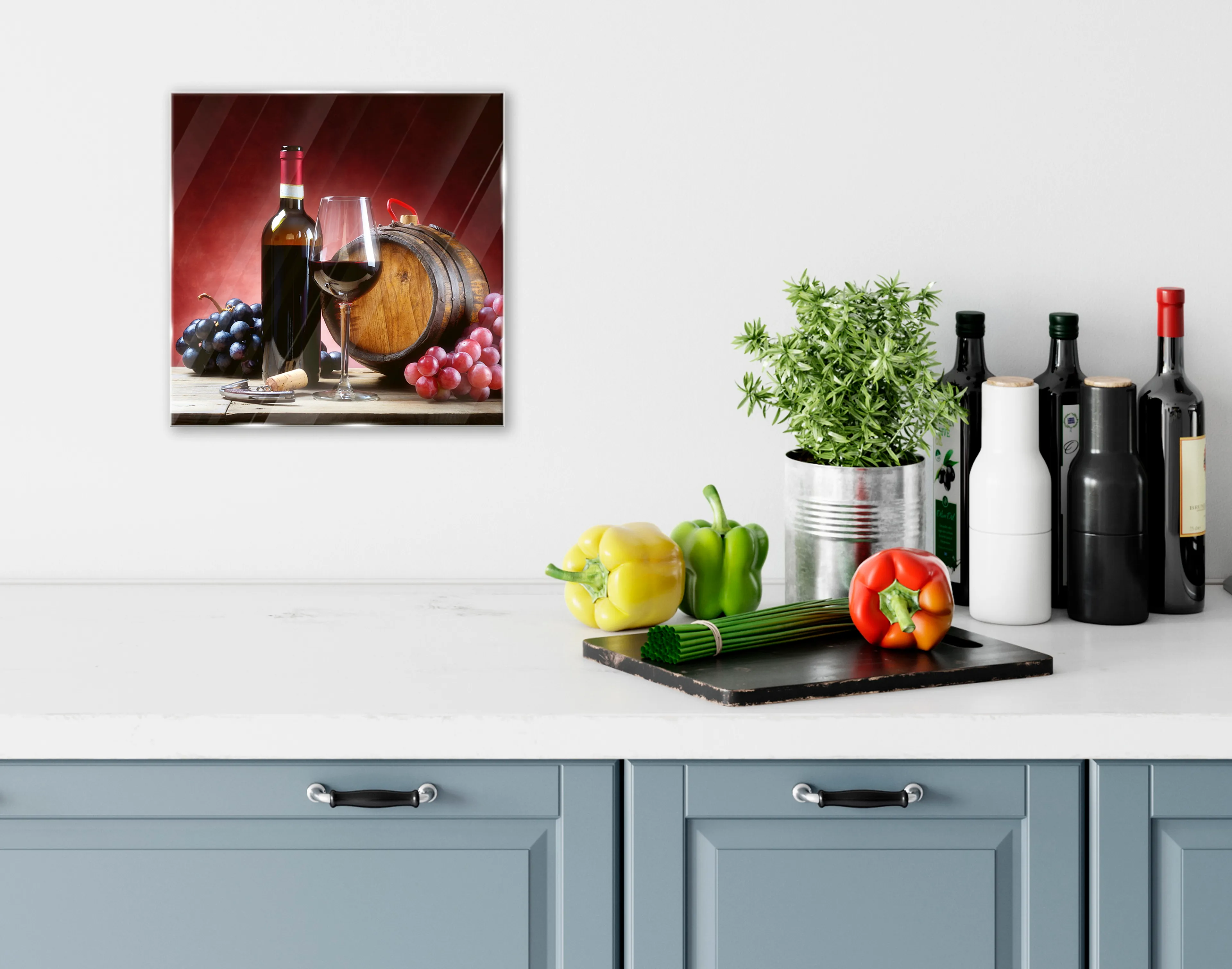 Glasbild 20 x 20 cm Wine Still Life II
