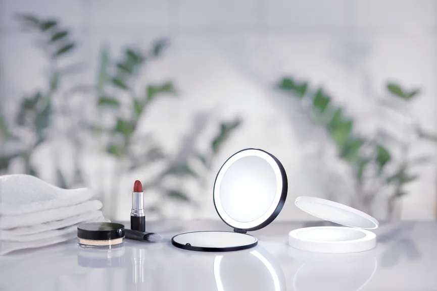 Reise-/Kosmetikspiegel schwarz milieu