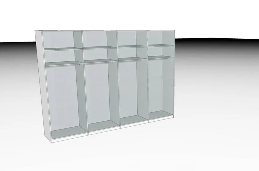 Schwebetürenschrank 4-trg. detail