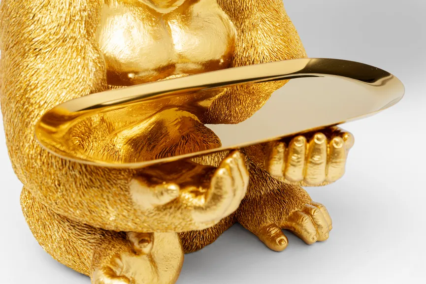 Figur "Gorilla Butler" gold detail