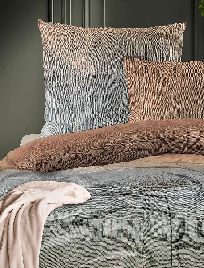 Satin-Bettw. Wave 135x200 milieu