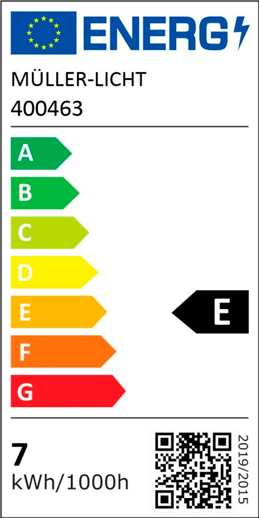 E27/7W LED Birne 3er Pack energielabel