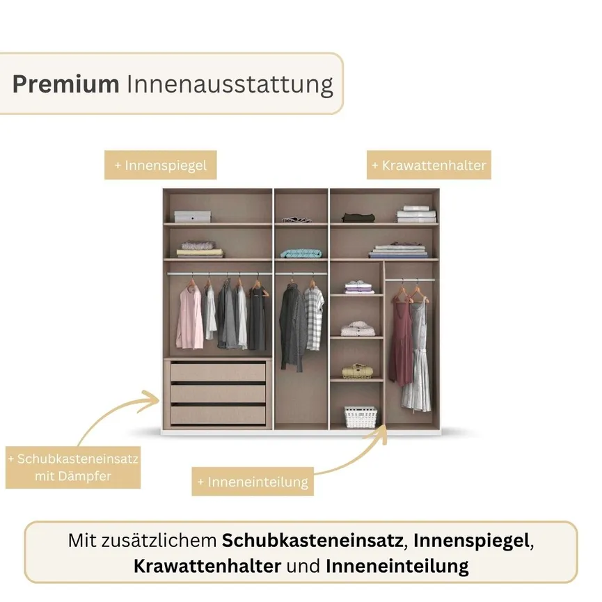 Drehtürenschrank 5-trg. detail