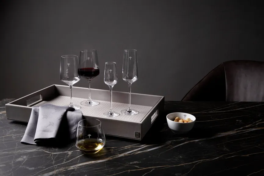 Champagnerglas milieu