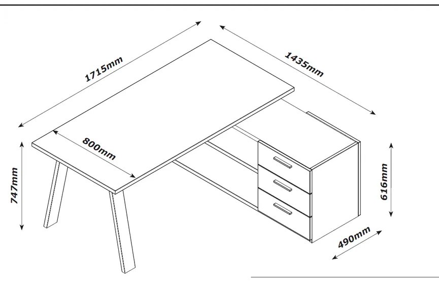 Eckschreibtisch detail