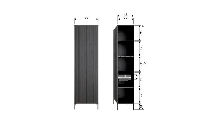 Hochschrank 2T detail