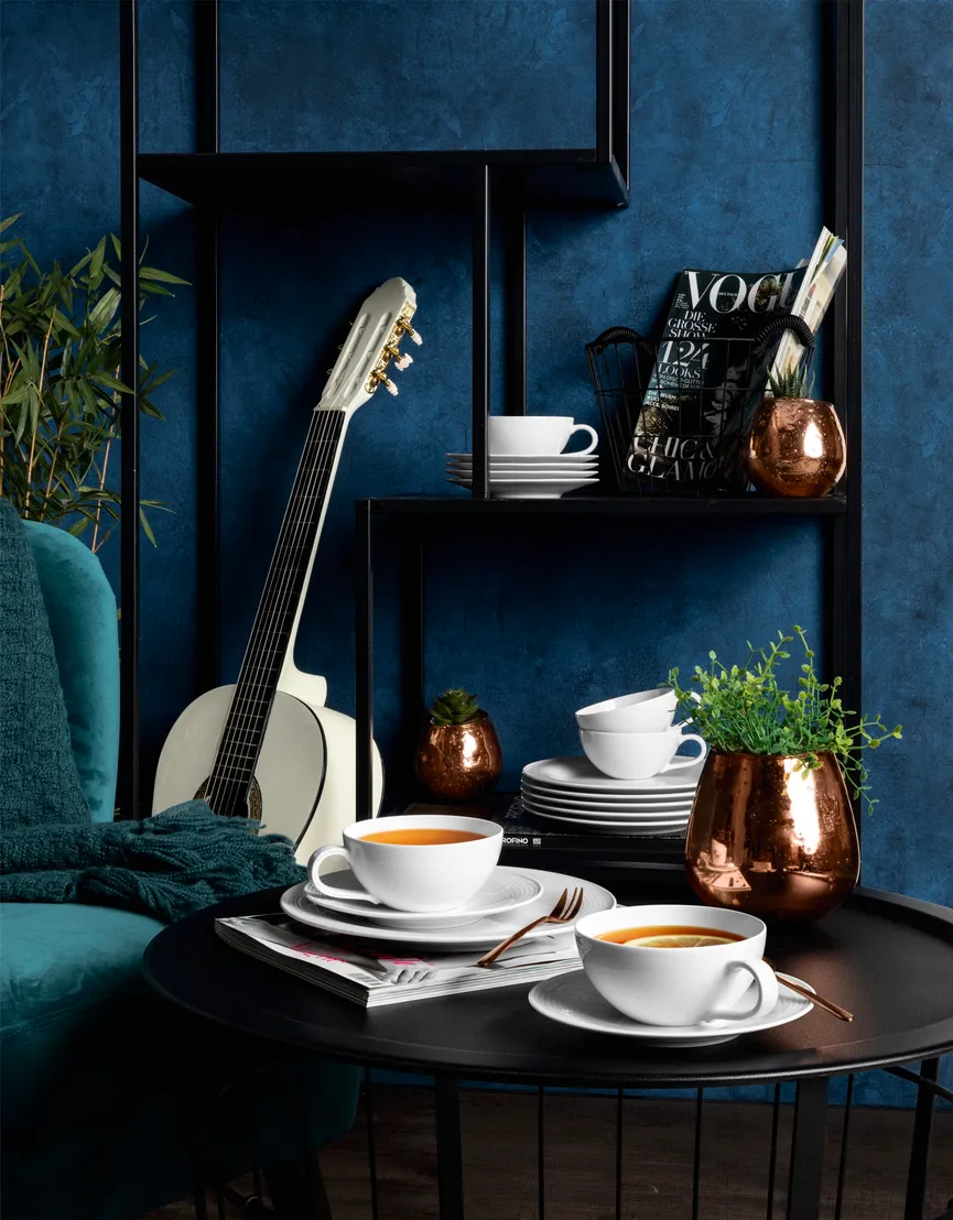 Frühstücksteller "Beat" weiß milieu