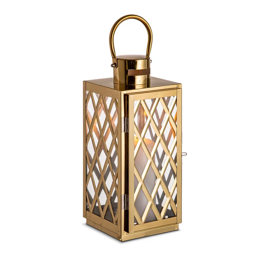 Laterne "Raute" gold detail