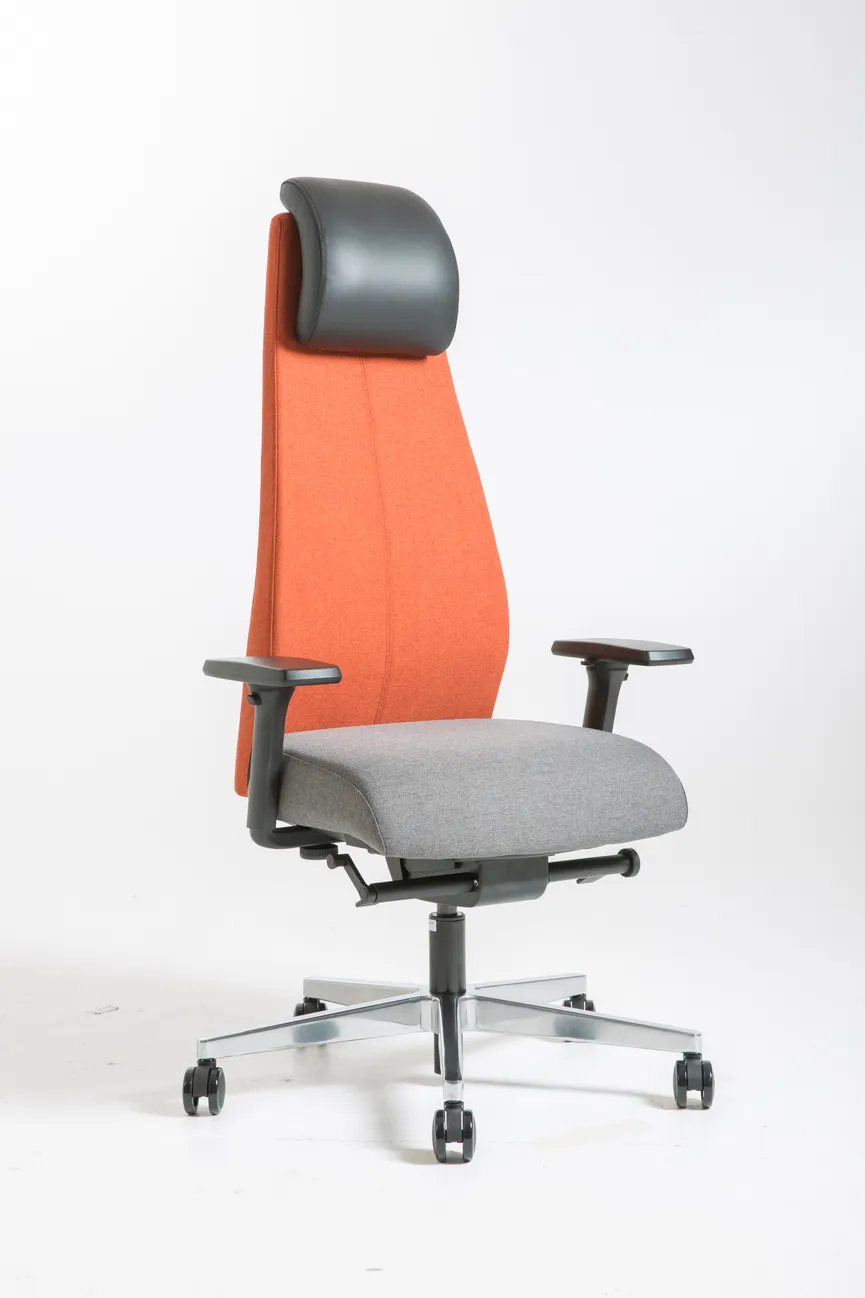 Drehstuhl orange/grau detail